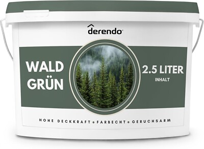 Derendo exklusive Wandfarbe Innenfarbe grün matt Waldgrün 2,5L | 5L