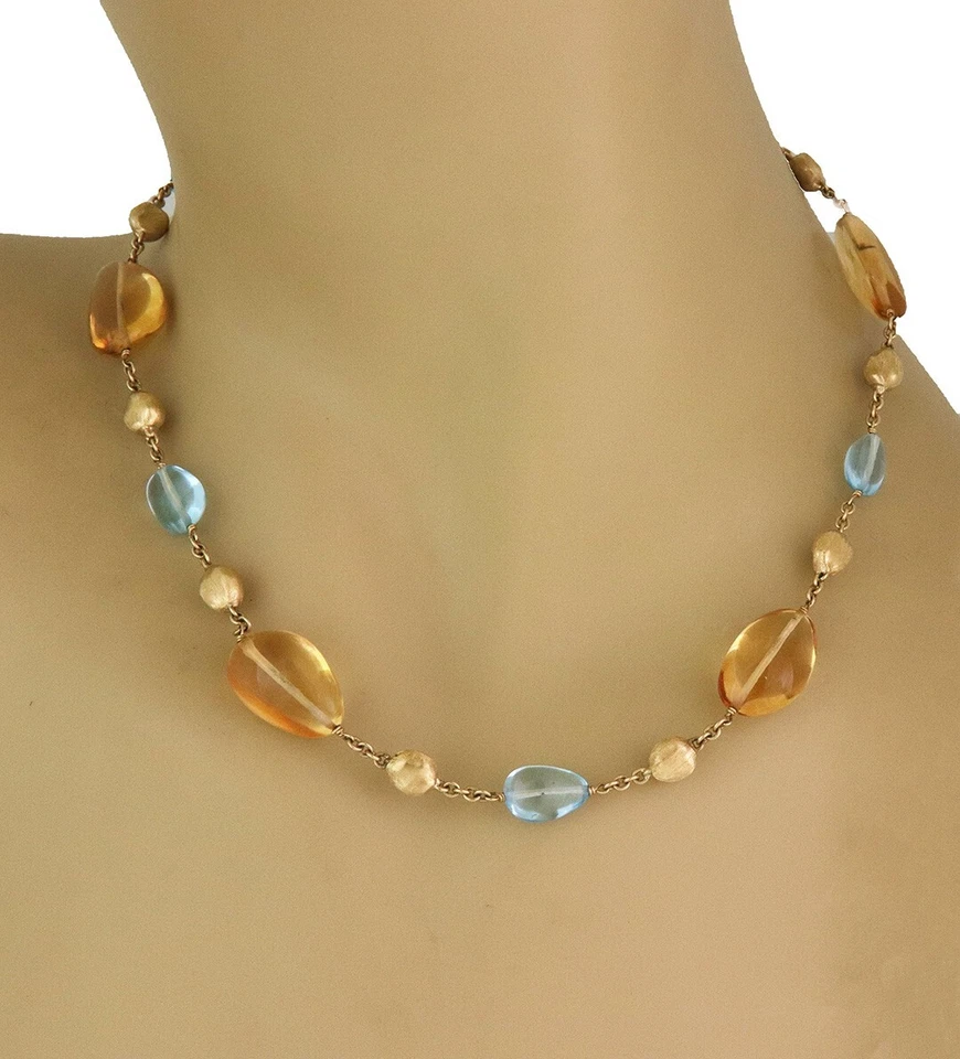 6695 Marco Bicego Siviglia 18k Gold Gems Necklace Yellow Bead Motifs - Image 2 of 4