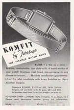 1941 Forstner: Komfit Flexible Watch Band Vintage Print Ad