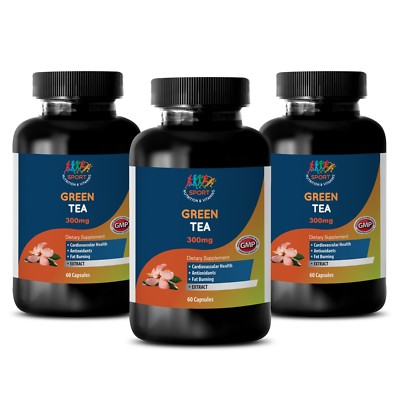 Fat Burner Weight Loss - GREEN TEA EXTRACT Powerful Antioxidant 300mg (3 Bot)