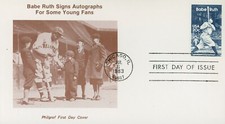 US 2046 FDC Babe Ruth Baseball Signs Autographs Philgraf