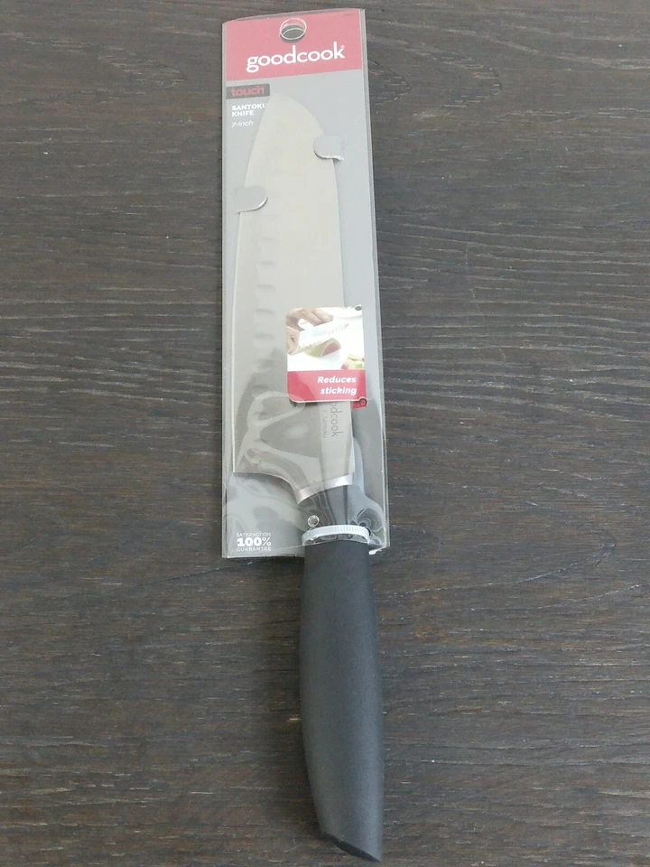 Cuchillo Good Cook 7" Santoku mango negro #20393 nuevo en caja Foto 3 de 4