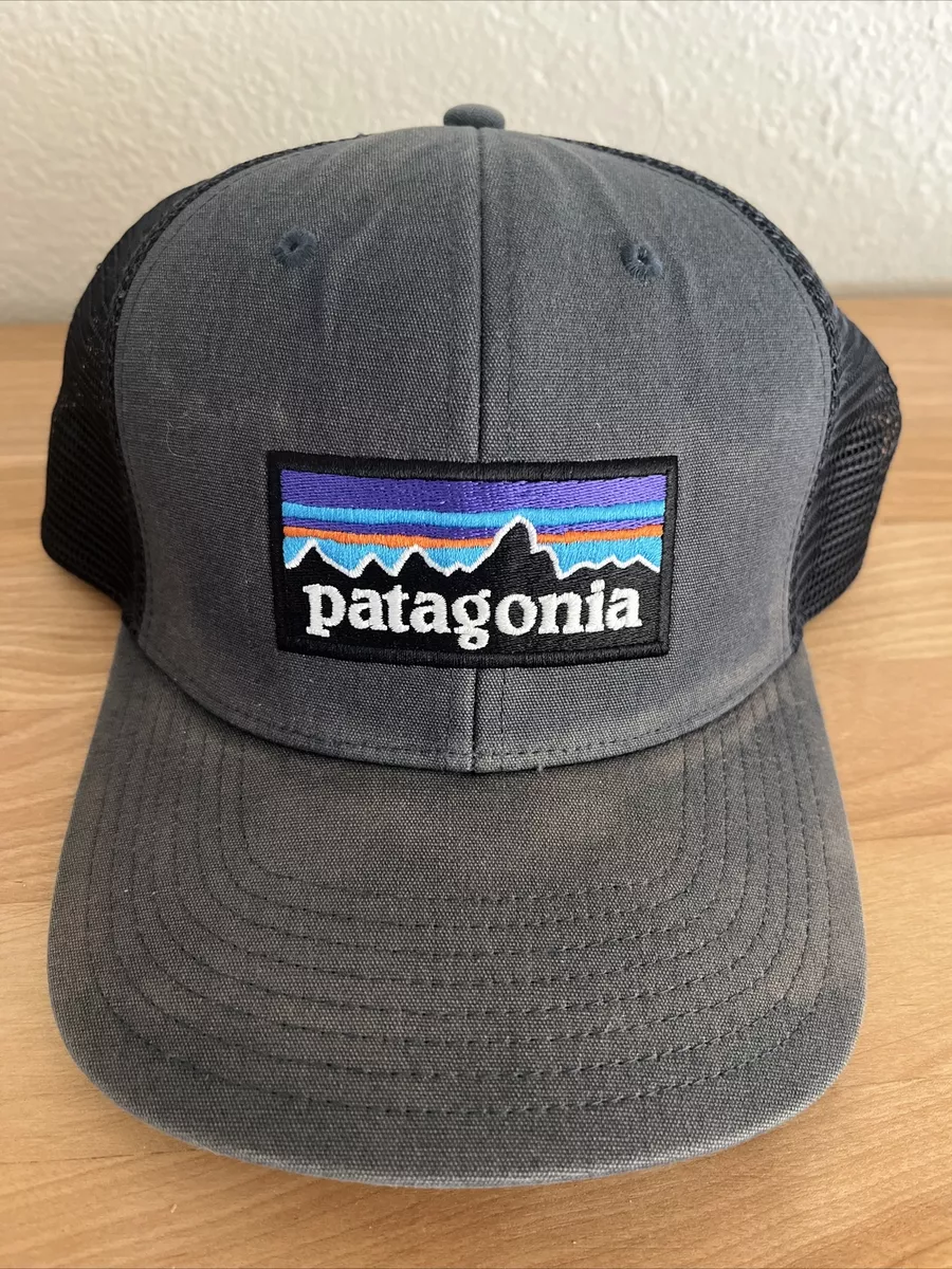 Patagonia Hat Cap Snap Back Blue Spell Out Trucker Mesh Adjustable One Size