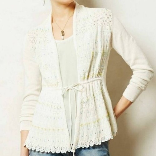 Moth Anthropologie Lazuli White Beaded 