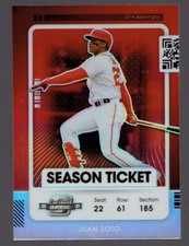 2021 Panini Contenders Optic Juan Soto Red Holo Prizm Baseball Card
