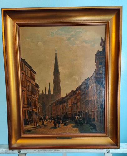 EDUARD GÄRTNER GEMÄLDE 1863 BERLIN BRÜDERSTRAßE ÖL GEMÄLDE Faksimilie - Picture 2 of 9