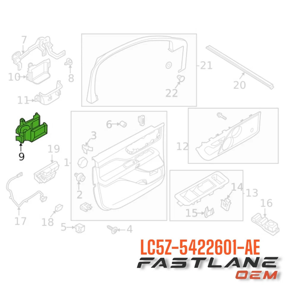 Lincoln 2020-2024 manija de aviador montaje puerta interior nuevo OEM LC5Z-5422601-AE Foto 4 de 4