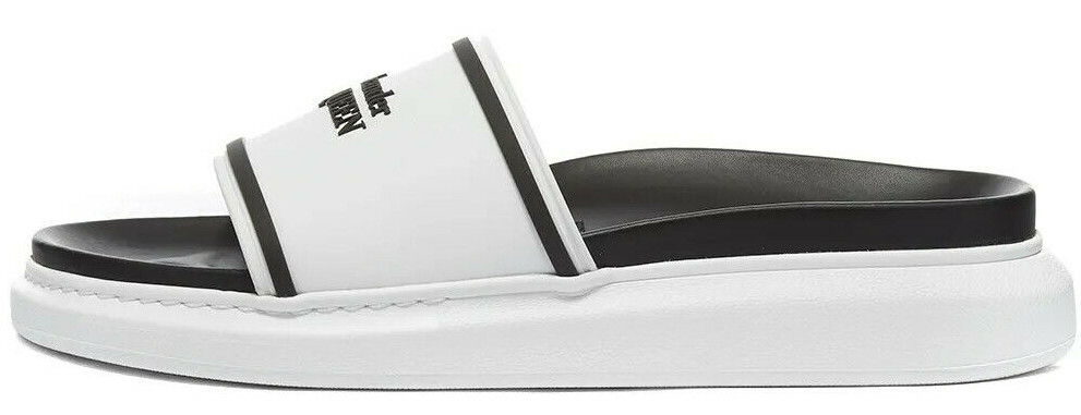 $450 Mens Alexander McQueen Logo Embossed Slides Sandals