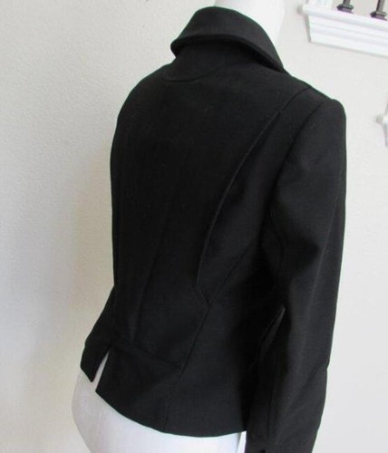 ANN TAYLOR 2 black hidden zip closure lined moto jacket collared mint quality - Picture 5 of 5