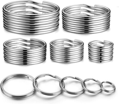 Key Rings  Assortment Heavy Duty Split Key Ring Loops in Small...