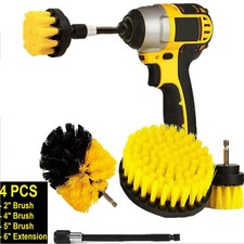4Pcs Car Wheel Tire Scrub Cleaning Brush Kit Auto Washing Cleaner Tool for Drill