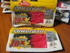 2 Packs Berkley Soft Fishing PowerBait / 7" Power Worms / Blue Fleck FireTail