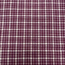 Red Ivory Plaid Rustic Cotton Fabric BTHalfY 34