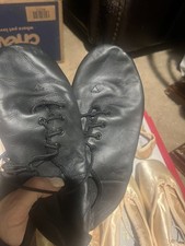 Capezio JAZZ LADIES SIZE 6.5 Black LEATHER DANCE SHOES