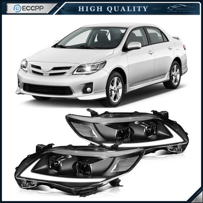 ECCPP LED Headlights Assembly For Toyota For Corolla 1.8L 2.4L 2011-2013 Pair