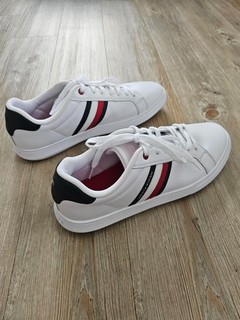 Tommy Hilfiger Herren Sneaker Essential Low Top Leder Schuhe Weiß Größe 46