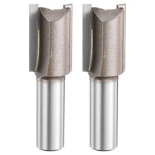 2pcs Straight Router Bit 1/2 Shank 3/4" Cutting Dia 2 Flutes 1.18" YG6 Carbide