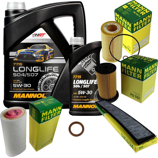 Mann Inspektionspaket 6L Mannol Longlife 5W-30 FüR BMW E46 318D 320D 318Td-image
