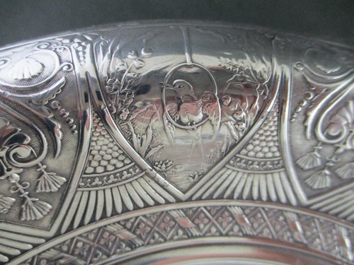 WILD ROSE - antique Footed CAKE BASKET - figural Flower & Leaves - WEBSTER #101 - Picture 7 of 13