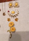 Vintage lot Hand Painted flower brooch/earrings  Weiss Rafaelian new listing — photo 3