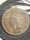 1865 1c Indian Head Liberty One Cent Penny Variety 3 Bronze Circulated VG