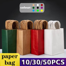 Kraft Paper Bag Party Shopping Gift Bags with Handles - Pick Your Color/Size