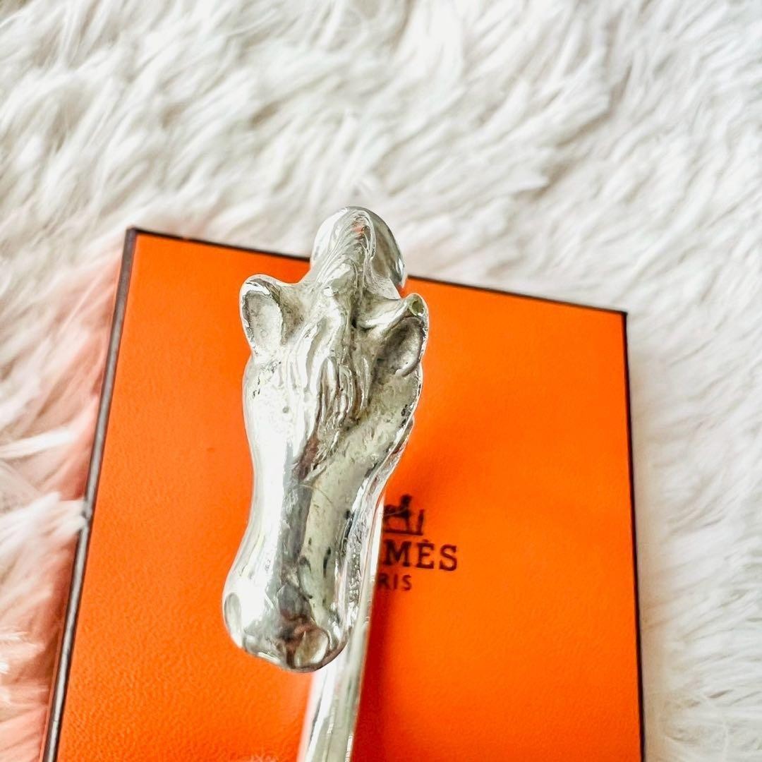 Hermes Cheval Horse Bangle Metal Silver 7.7 in Unisex Pre owned thumbnail 8