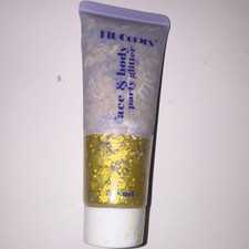 Fit Colors Face Body Glitter Gel Gold Sheer Coverage Glitter Effect