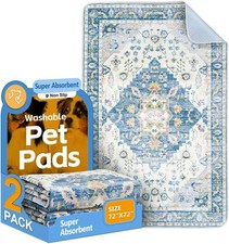 Reusable Dog Pee Pads Washable Puppy Training Mat 72x72 Inch 2 Pack Non Slip