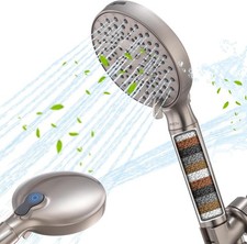 Filtered Shower Head with Handheld, High Pressure 9-Spray Modes Detachable