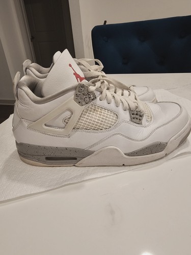 Nike Air Jordan Retro 4 Men's Size 10.5 White/Oreo (CT8527-100) - Picture 2 of 15