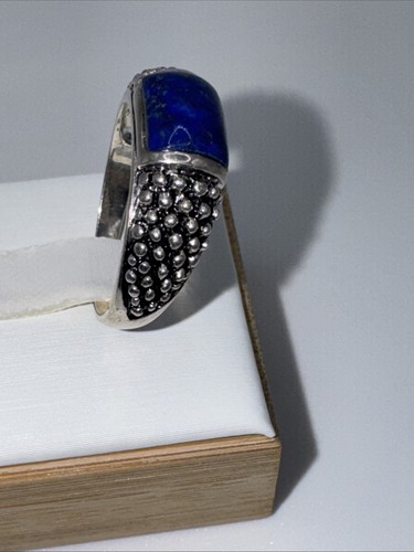ANELLO VINTAGE IN LAPISLAZZULI E ARGENTO STERLING - MISURA 8,75 - Foto 4 di 7