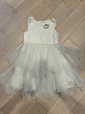 Rare Editions Sparkling Ivory Tulle Party Dress EUC Size 5
