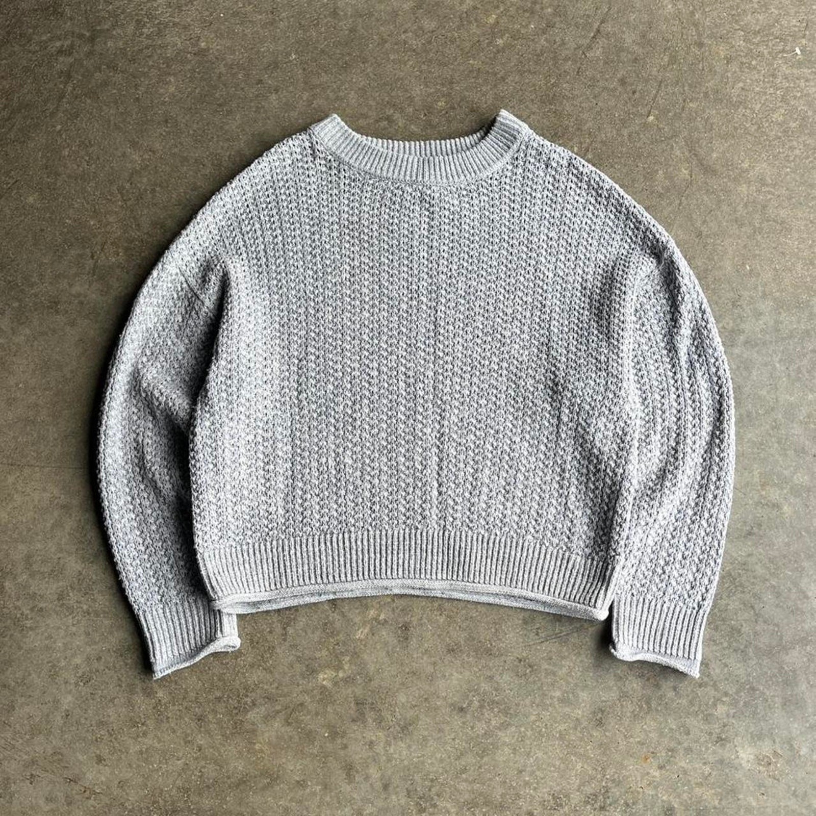 2000s universal thread grey cable knit sweater - image 1