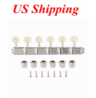 KAISH 6 Inline Strat/Tele Nickel w/ Aged White Vintage Guitar Tuners Tuning Keys