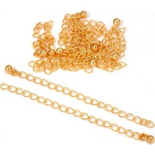 10 Real Gold Plated Necklace Chain Extenders 3"