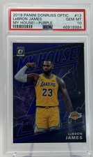 2019 Panini Donruss Optic LEBRON JAMES My House! #13 Purple PSA 10 GEM MINT