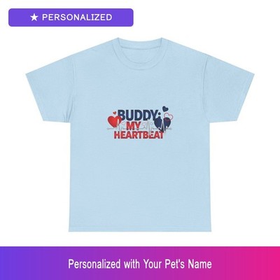 Custom Shih Tzu Paw Print Heartbeat Shirt Personalized Pet Name Pet Lover Gift
