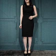 USED PRADA PLAIN DESIGN WOOL SLEEVELESS DRESS GOOD
