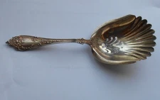 Watson & Newell Co . "Mechanics Silver " Sterling Sugar Sifter Spoon  :  19th C