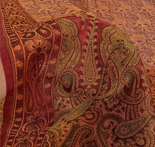 Sanskriti Vintage Indian Sarees Pure Silk Woven Cultural Sari 5Yrd Craft Fabric
