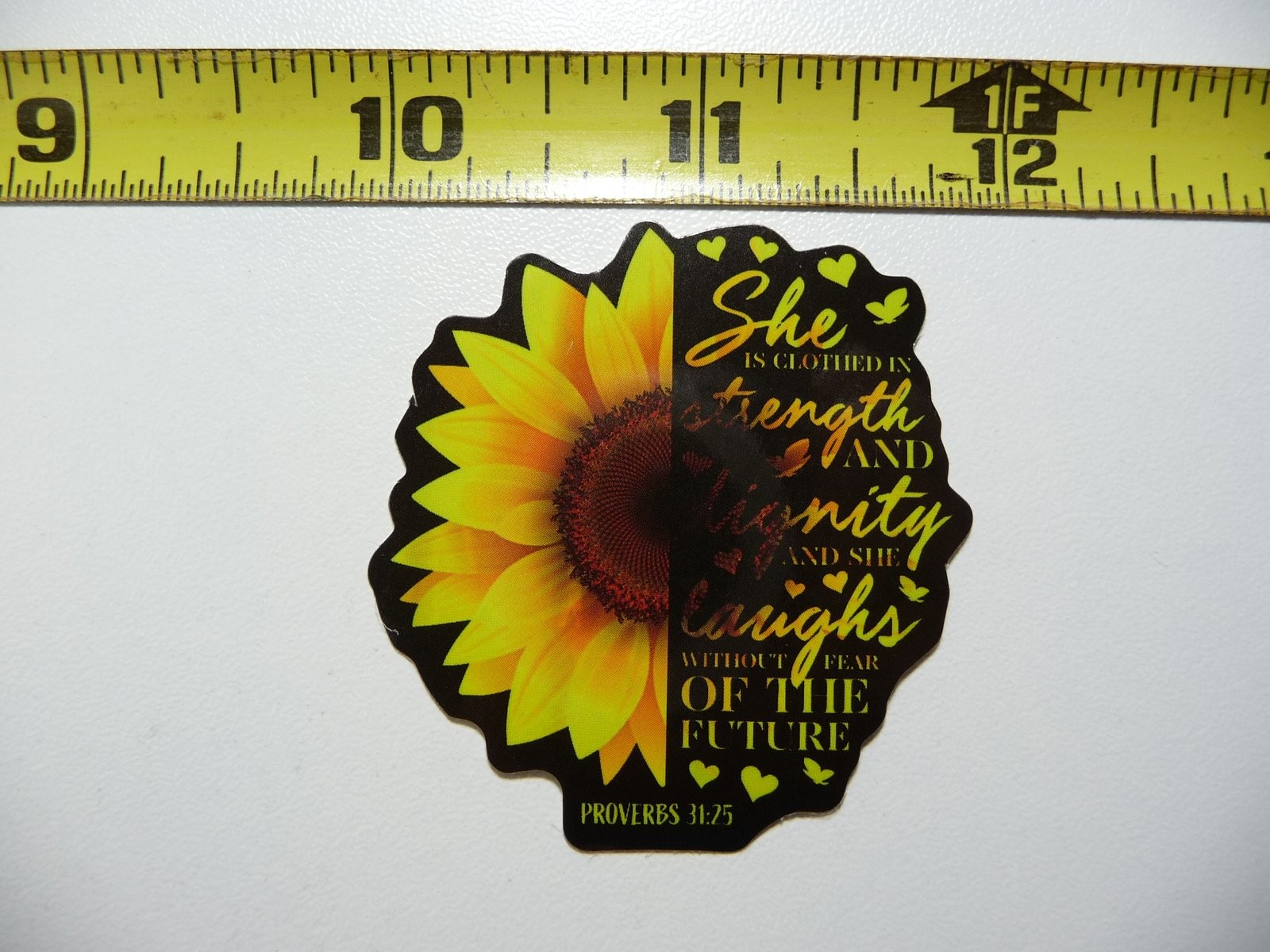 Proverbs 31:25 She Laughs Flower Faith Decal Sticker Christian Church