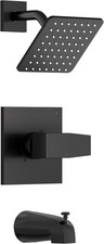 Matte Black Delta Shower Trim Kit Replacement, 6-Inch Shower Head Handle Set