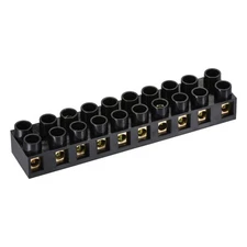3pcs Terminal Block 500V 10A Dual Row 10 Positions Screw Electric Barrier Strip
