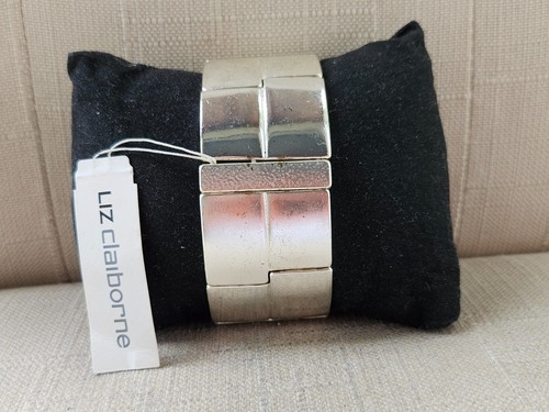 Liz Claiborne Women Bracelet Silver Tone Fashion Jewelry Wrist Band New with def - Picture 9 of 9
