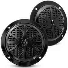 Pyle 4 Inch Dual Marine Speakers - Waterproof and Weather 4" round, Black