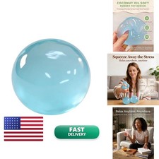Blue Bubblegum Texture Clear Jelly Squeeze Stress Ball Squishy Toy