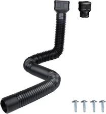 7ft Long Gutter Downspout Extensions, 3" Extender 1-Pack, Black 