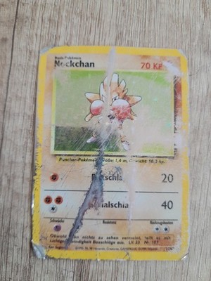Pokemon Karte Nockchan Hitmonchan 7/102 Base Set Holo Rare TCG Deutsch