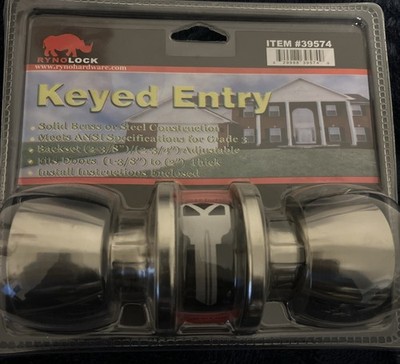 Reno Lock, keyed entry Knob, ANSI Grade 3, satin Nickel, Adjustable Backset